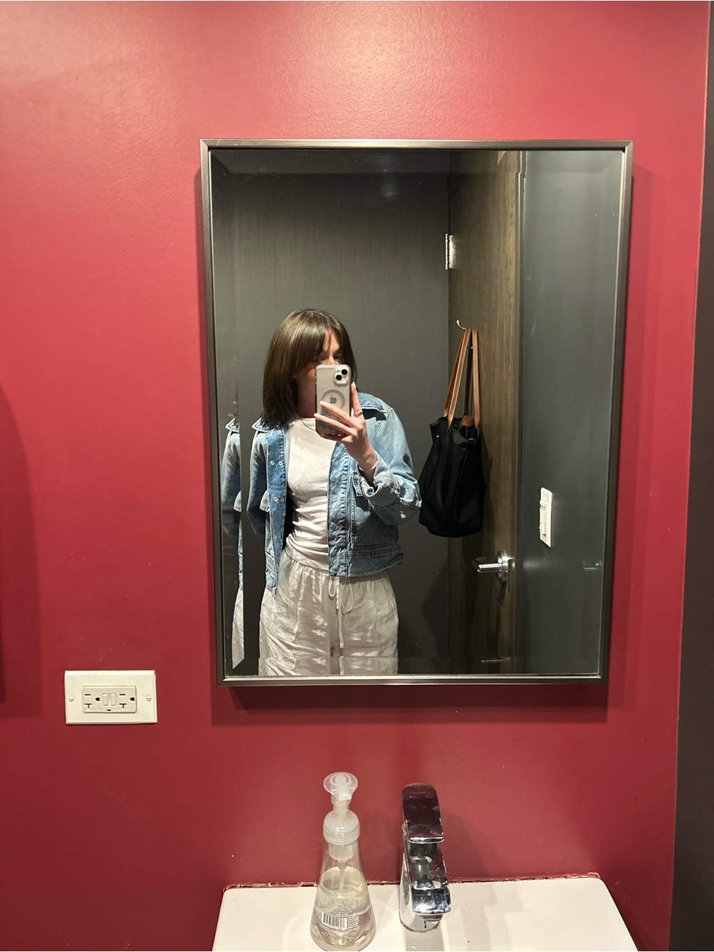 Free People light wash jean jacket